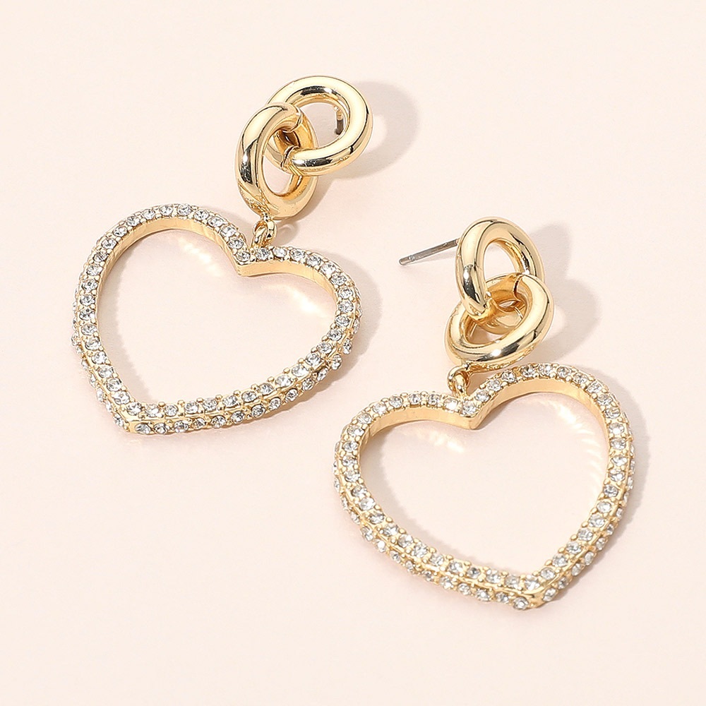 Gold Heart Drop Earrings
